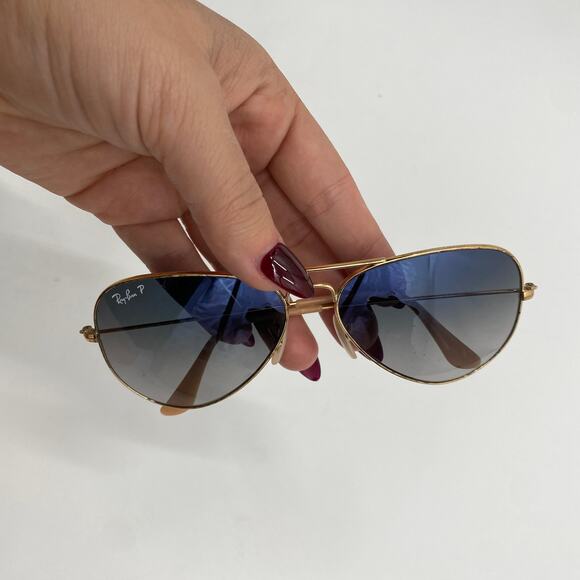 Ray Ban blue lens aviator sunglasses - Picture 2 of 4
